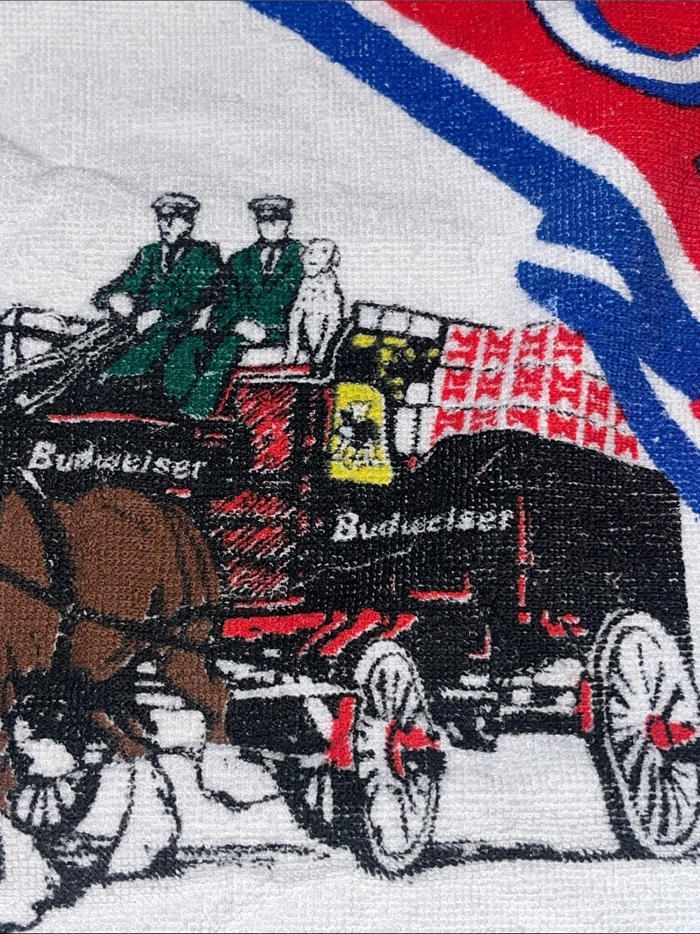 Budweiser vtg  80s Clydesdale beach towel - Picture 4 of 10